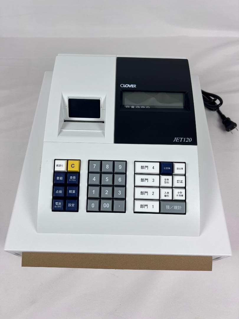 【美品】クローバー電子 レジスター JET120 楽天市場】レジスター クローバー電子 JET120 ロール紙10巻付 普通紙