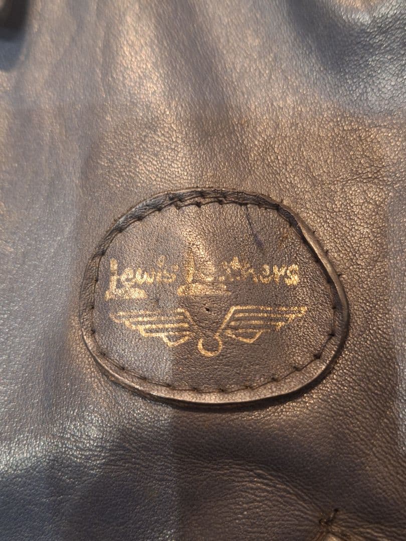 銀*花様 ルイスレザー ヨーロッパ ネイビー ダブル ビンテージ 70S