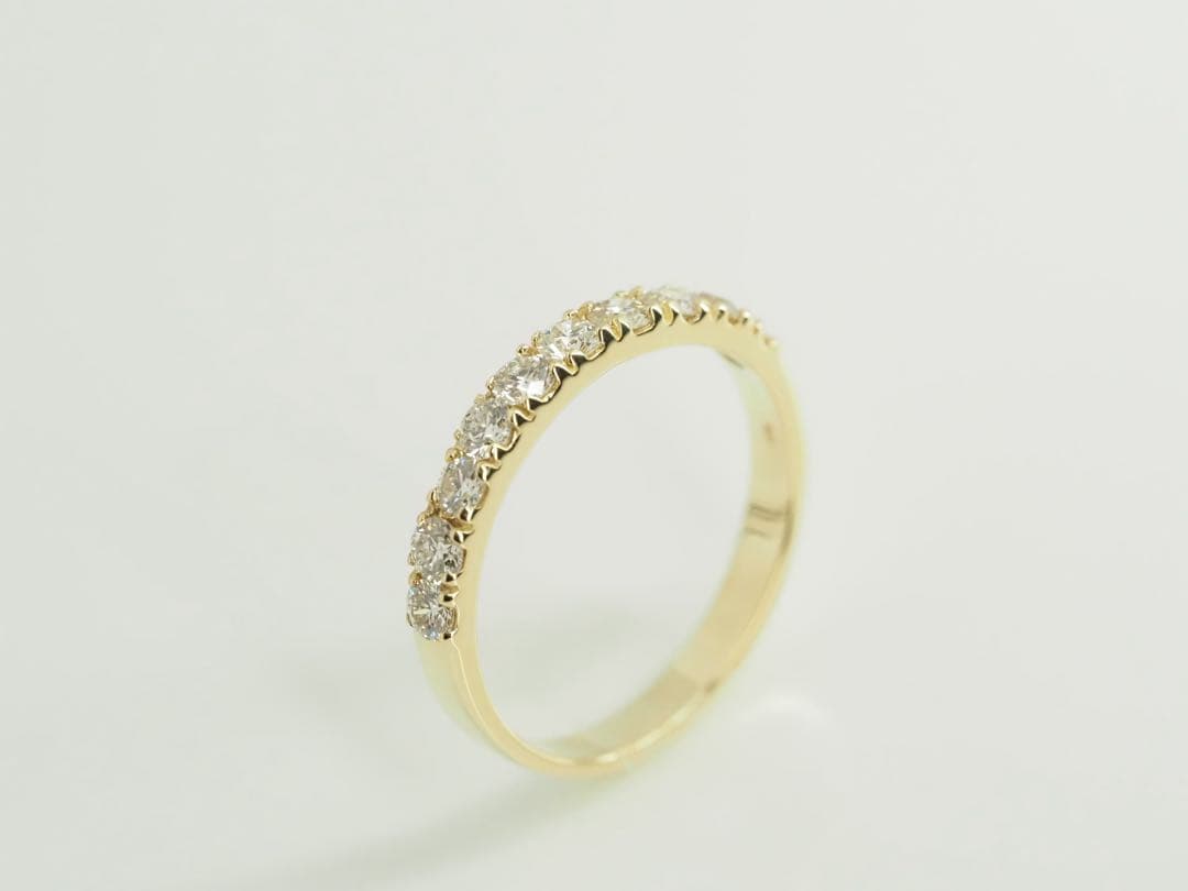 綺麗な✨0.50ct K18YG 天然ダイヤモンド ハーフエタニティリング