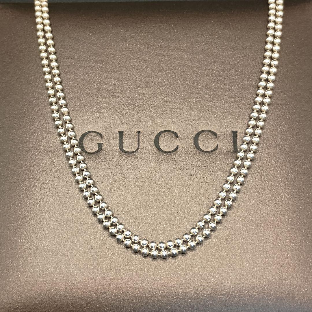 GUCCI ダブルボールチェーン 52.5cm SILVER925 ユニセックス