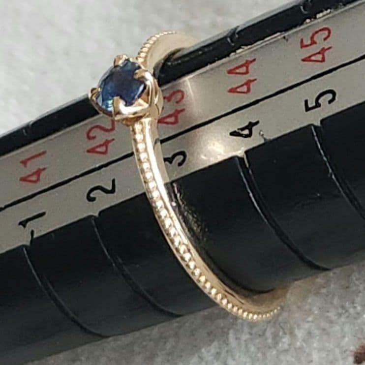 サファイア♡3号【アガット】K10 ゴールド ミル 誕生石 カラーストーン