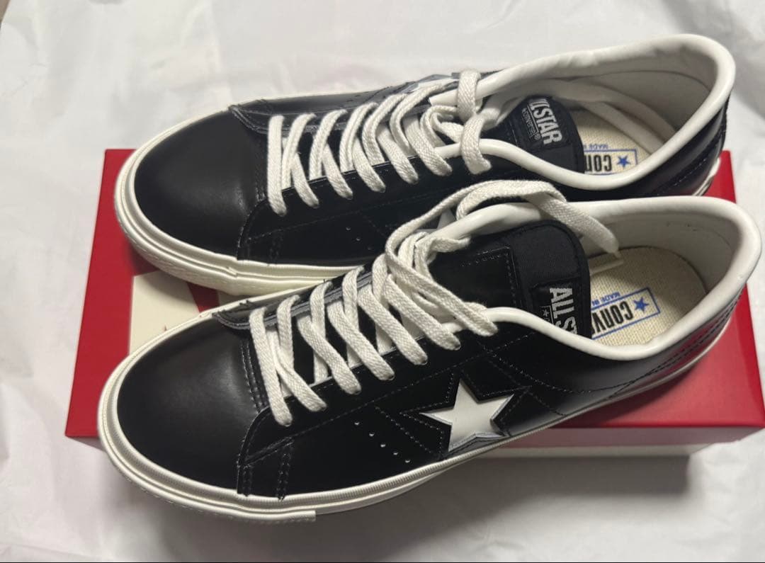 コンバース 27cm ワンスター レザー ブラック 黒 日本製 - メルカリ