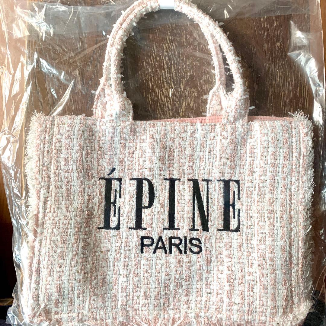 未開封】エピヌ ÉPINE ブックトートバッグ ミディアム ツイード ピンク