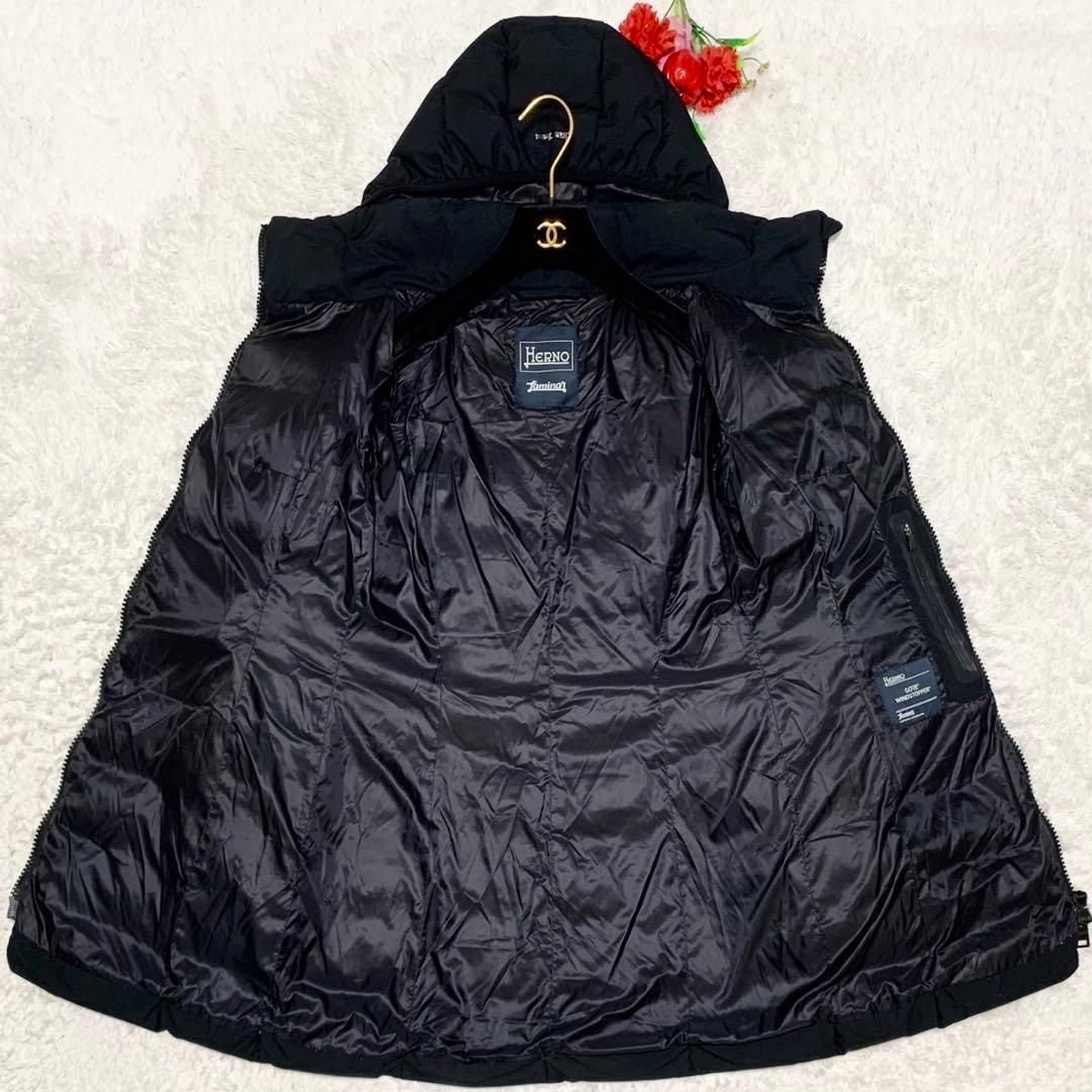 XLサイズ HERNO ヘルノ ラミナー 2way ロングダウンコートブラック