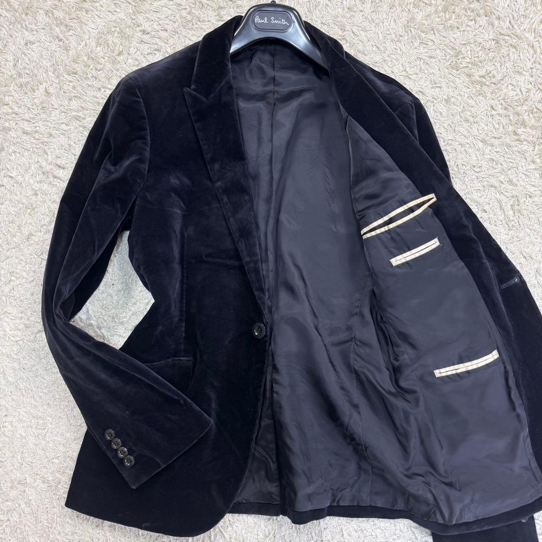 美品　ポールスミス　テーラードジャケット　タキシード　ベロア　ブラック　XL 2026年最新】ポールスミス ベロア テーラードの人気アイテム - メルカリ