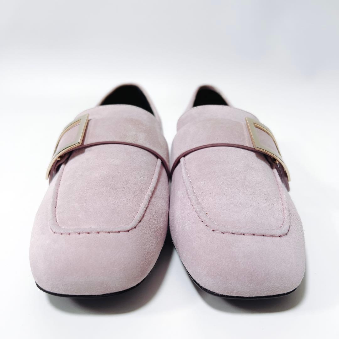 《極美品》ロジェヴィヴィエ スエードローファー パンプス バックル ピンク 36