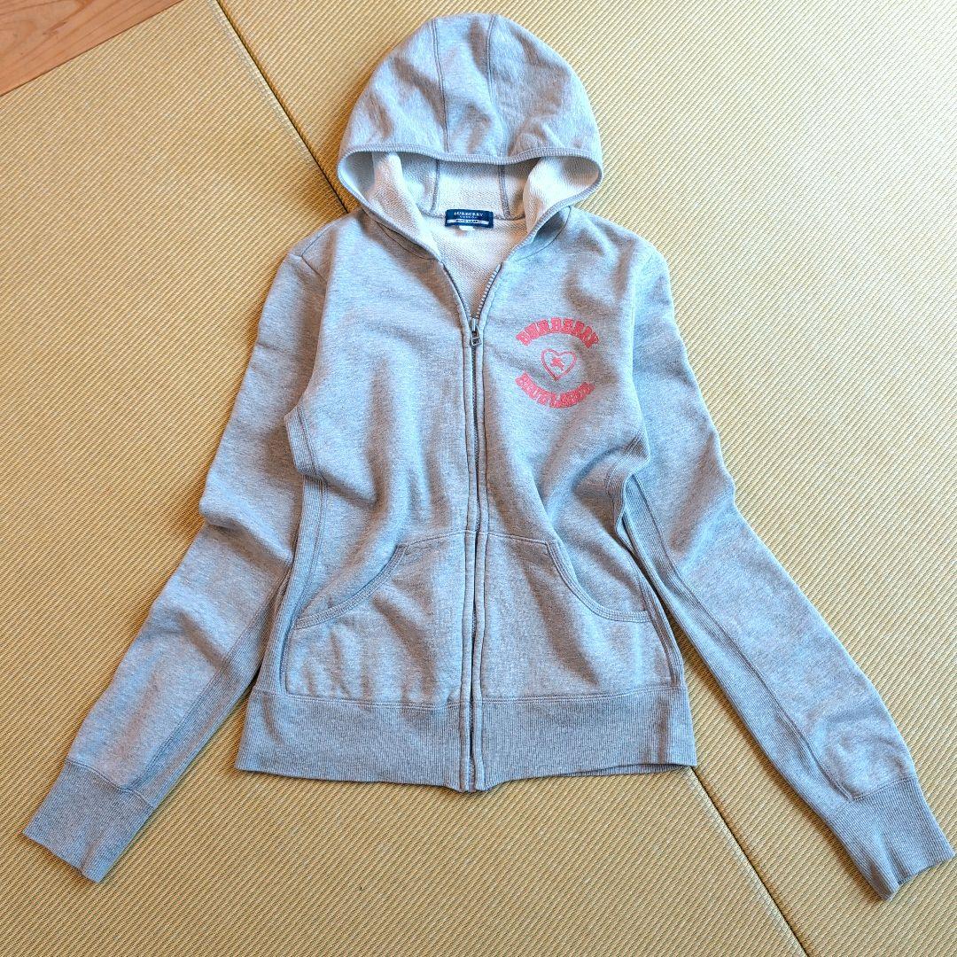 BURBERRY バーバリー　ジップアップパーカー　グレー　ハート　М　y2k Zip hoodie Bur berry