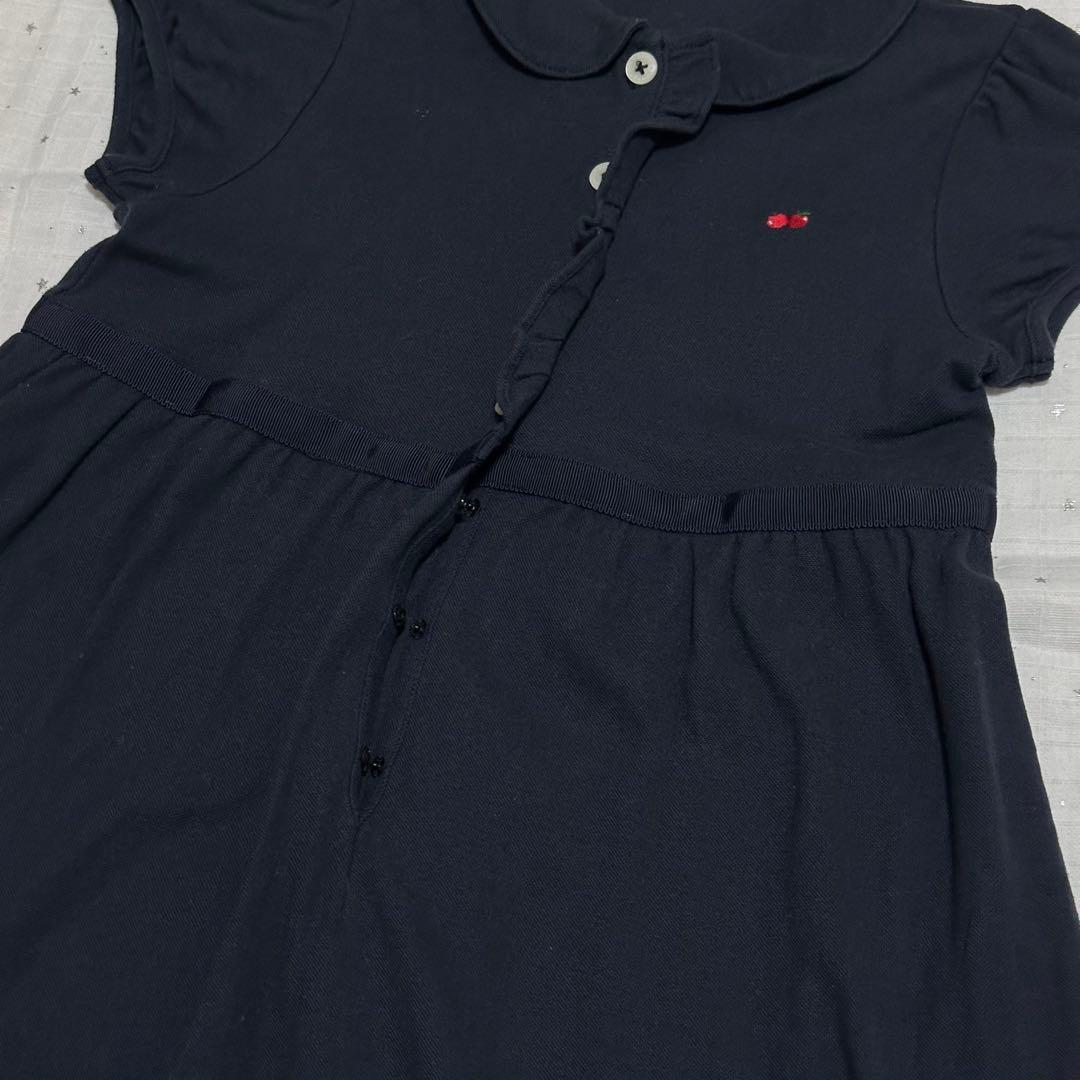 ファミリア familiar 半袖 ワンピース ネイビー 120 - メルカリ