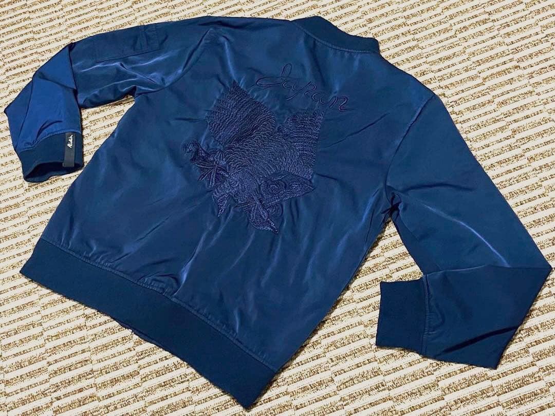 アリステア スカジャン MA-1 両面刺繍 鷹 和柄 刺繍ジャケットXL