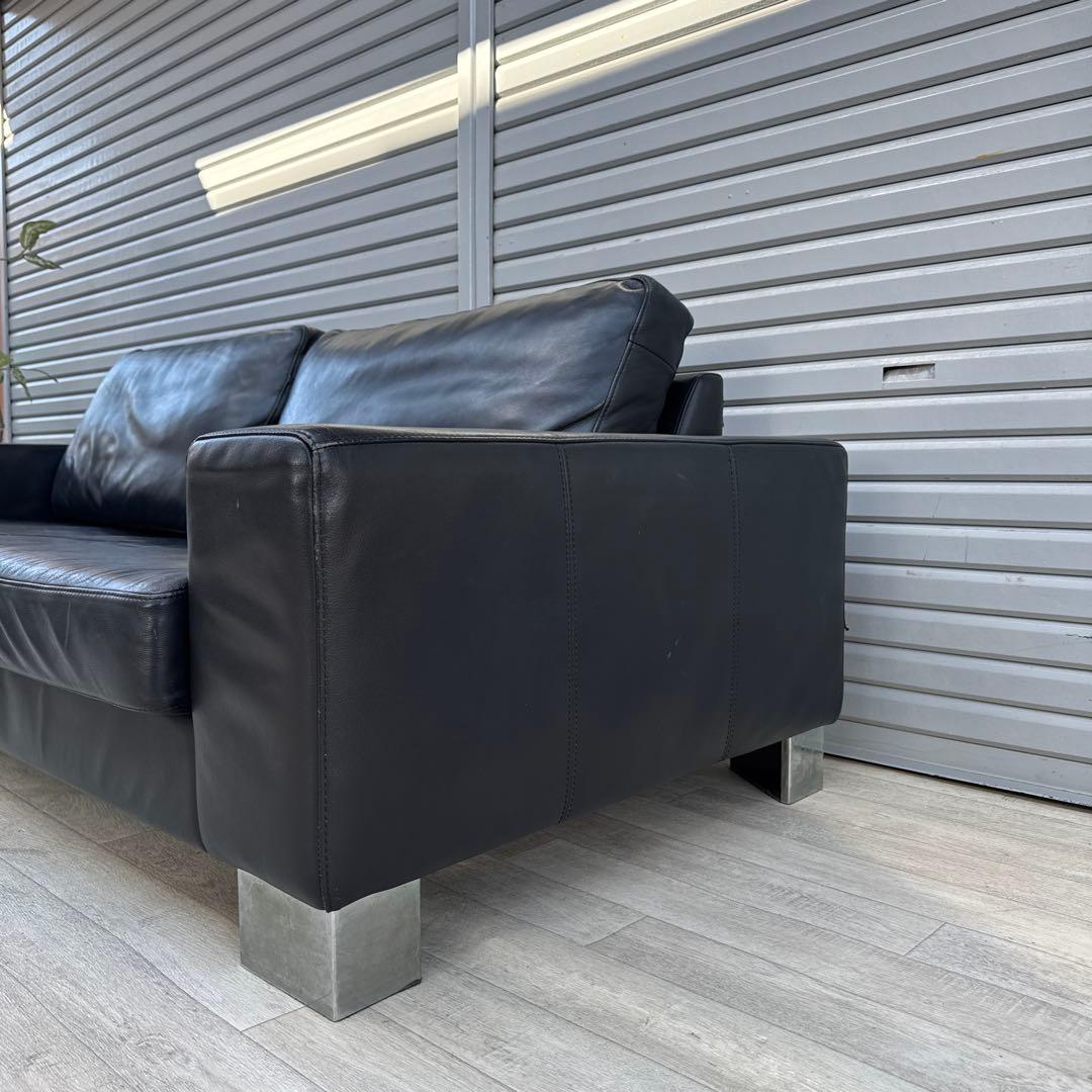 ボーコンセプト I.D.V.2 北欧モダン ブラック本革ソファ