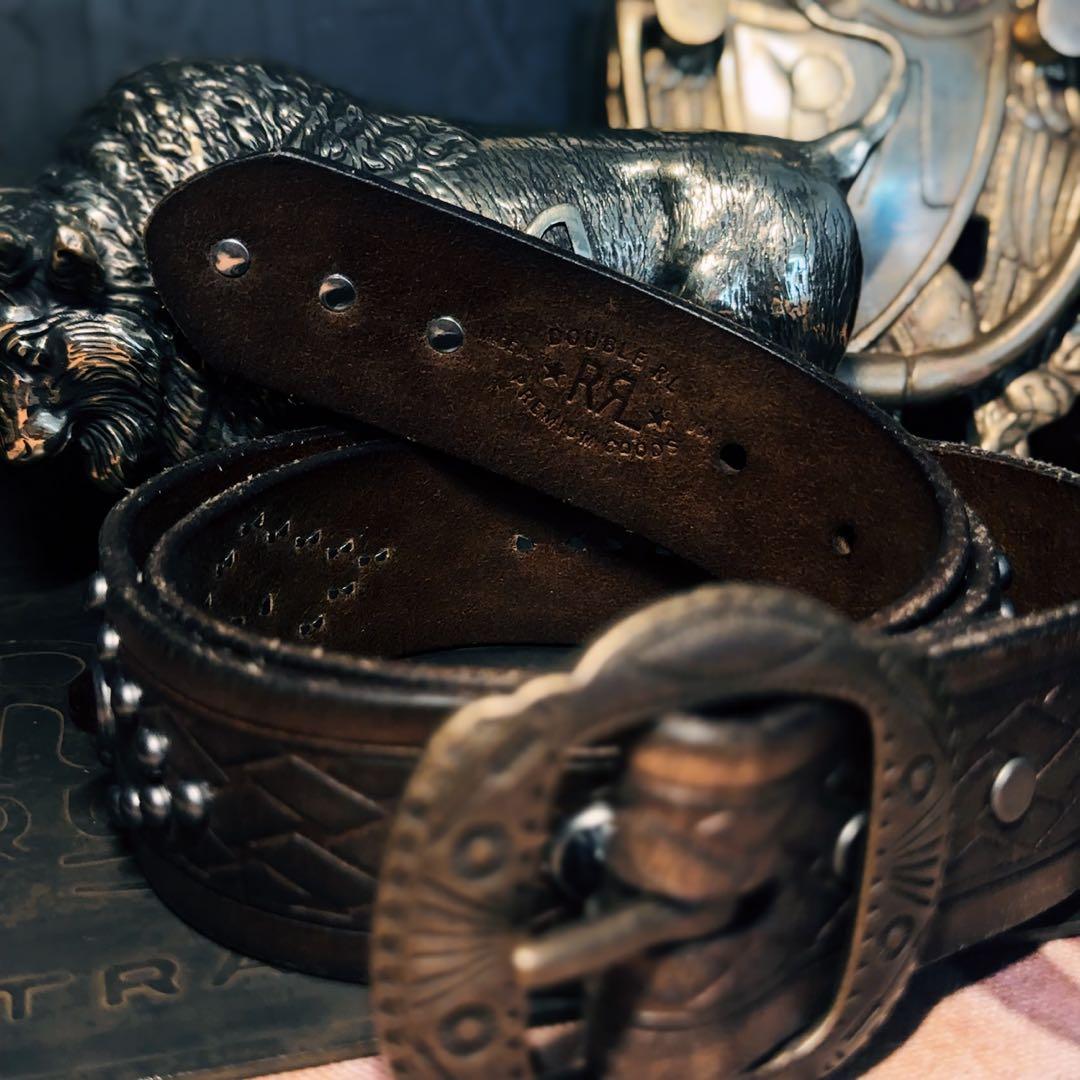 RRL ヴィンテージエンボスレザーベルト36 メンズ ヴィンテージエンボスレザーベルト 黒378863｜Yahoo!フリマ（旧