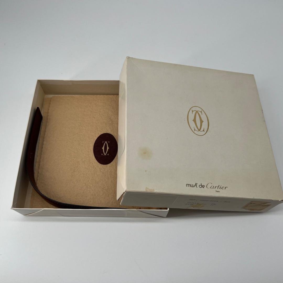 良品✨カルティエ ゴールド金具 レザー ベルト ボルドー 箱付き - メルカリ