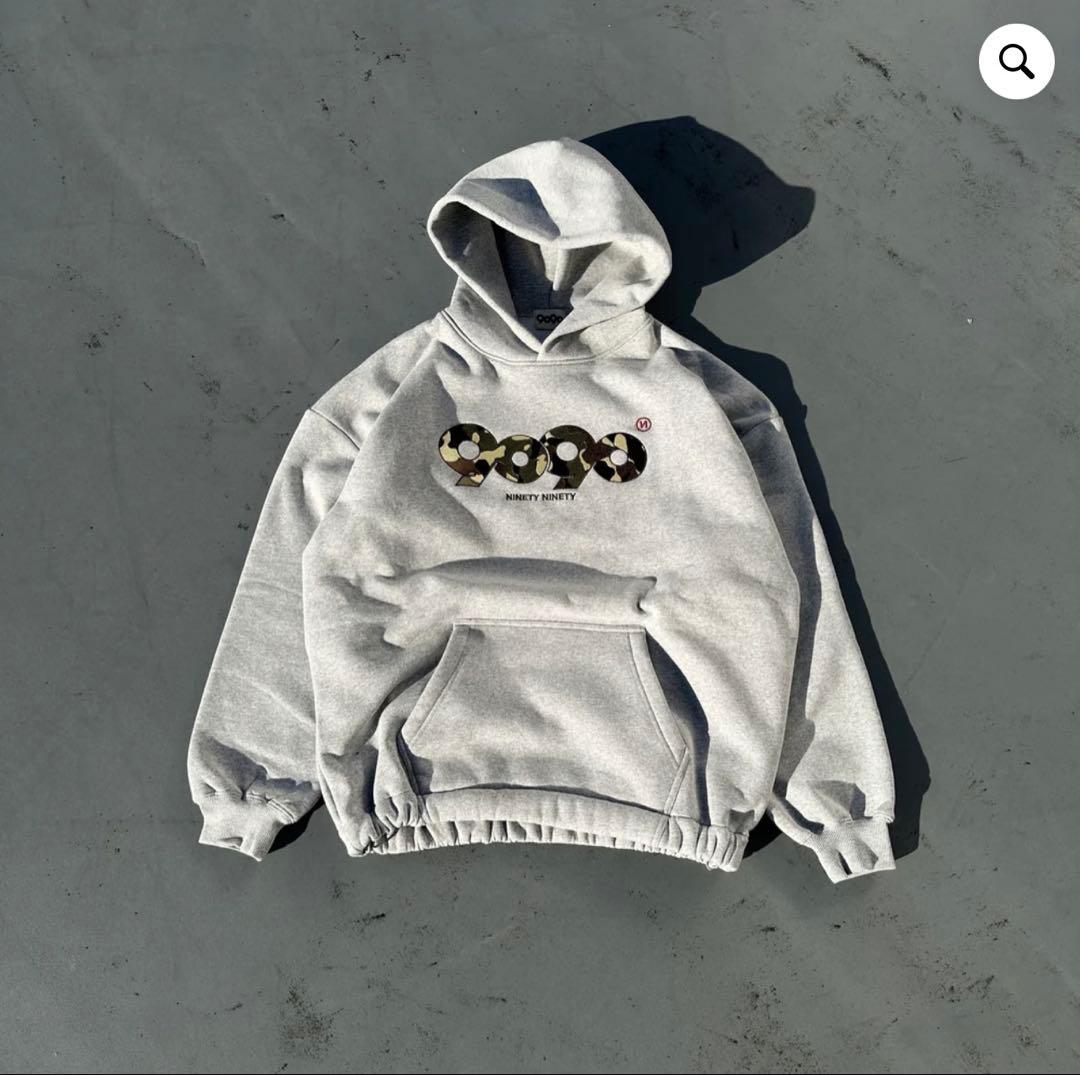 グレー フード付きパーカー 9090 9090 グレー フードパーカー 9090