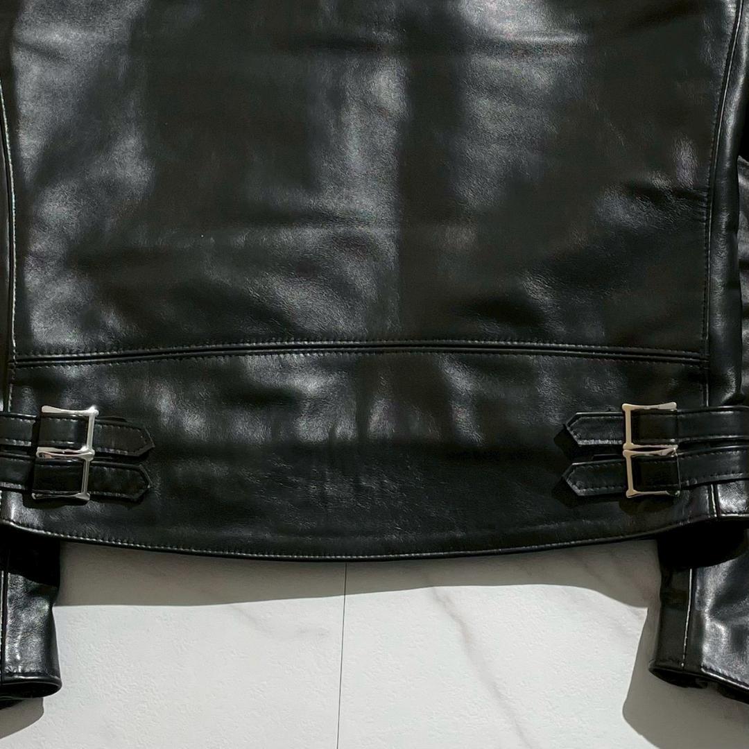 極美品 ルイスレザー 402 ライトニング タイト 馬革 内ポケット付 黒 40