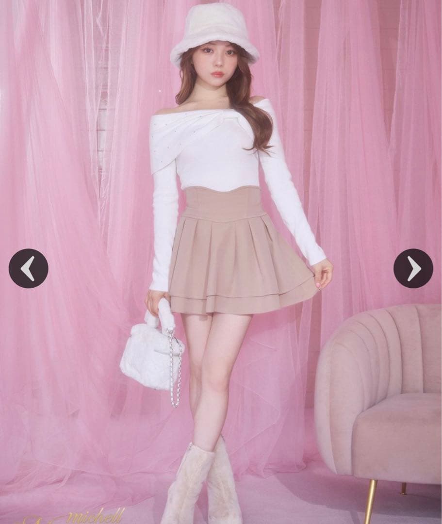 新品未使用 ミシェルマカロン ミニスカート くすみピンクMサイズ