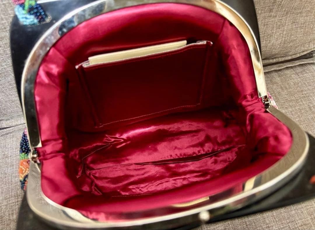 皇室御用達 Lumy はしもと 花柄刺繍 ビーズバッグ 和装 パーティー