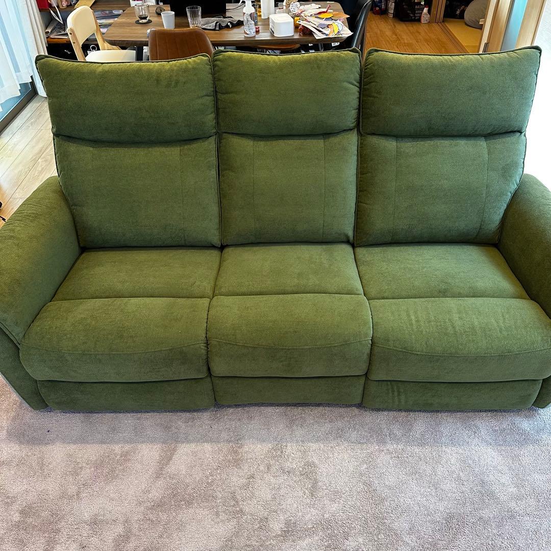 オリーブグリーン リクライニング 3人掛け電動ソファ USB付 抹茶色 楽天市場】電動ソファ ソファー 3人掛け 3P リクライニング ソファ