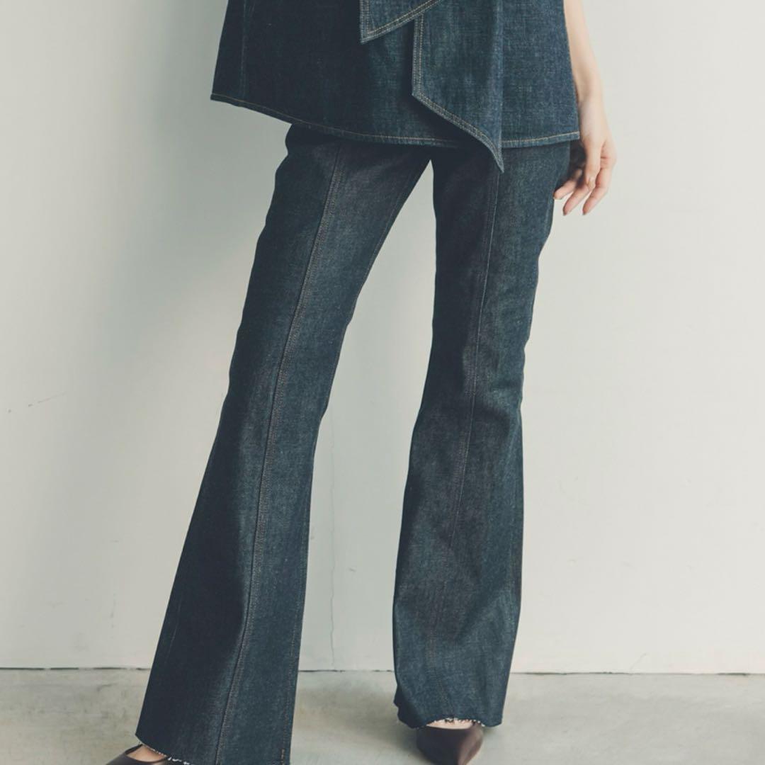 パンツ anuans anuans（アニュアンス） パンツ スリムフィットセミフレアパンツ