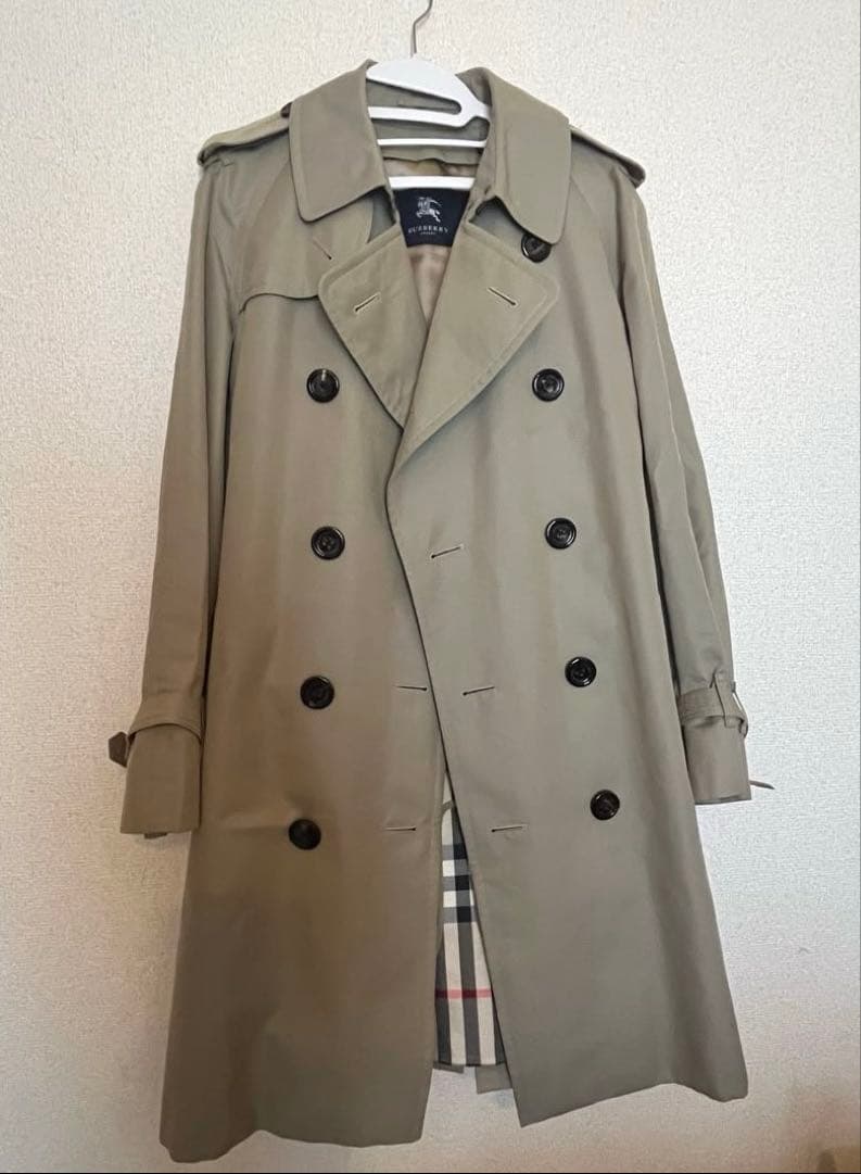 BURBERRY ダブルブレスト トレンチコート　カーキ　メンズM Burberrys バーバリー ダブルブレスト トレンチコート ライナー付き