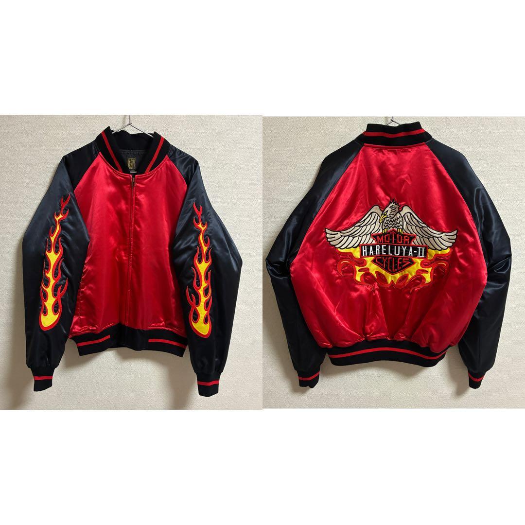 激レア】少年ジャンプ BOY ハレルヤ 非売品 スカジャン 赤×黒 フレイム