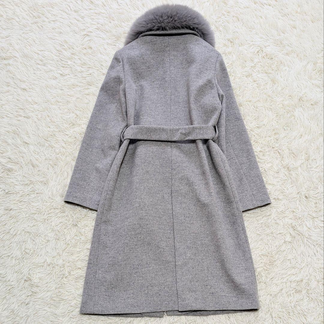 ✨美品 ボッシュ カシミヤ ロングコート フォックスファー ベルト
