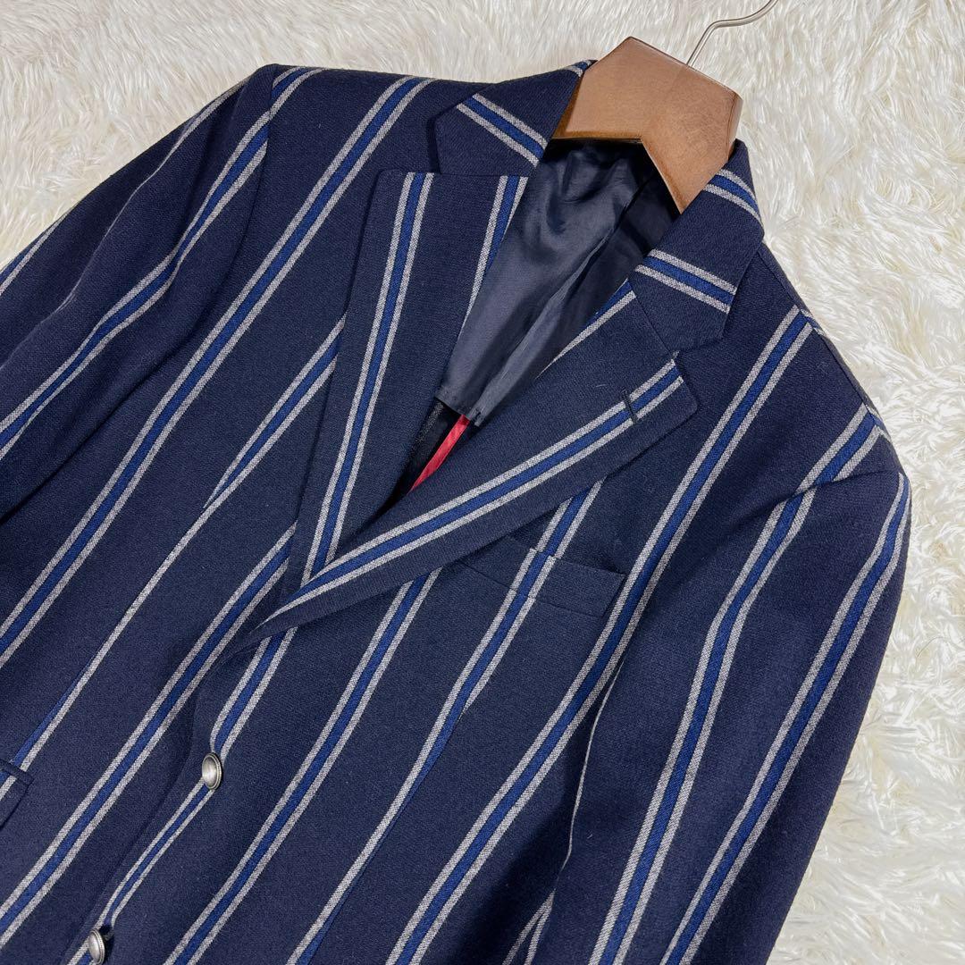 イタリア製】ハケットロンドン 銀ボタン ストライプ テーラード