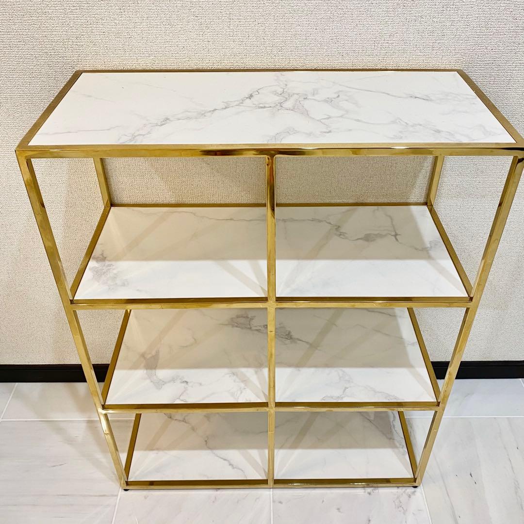 Francfranc フランフラン レーヌ シェルフ 棚 2s 4段 大理石 - メルカリ