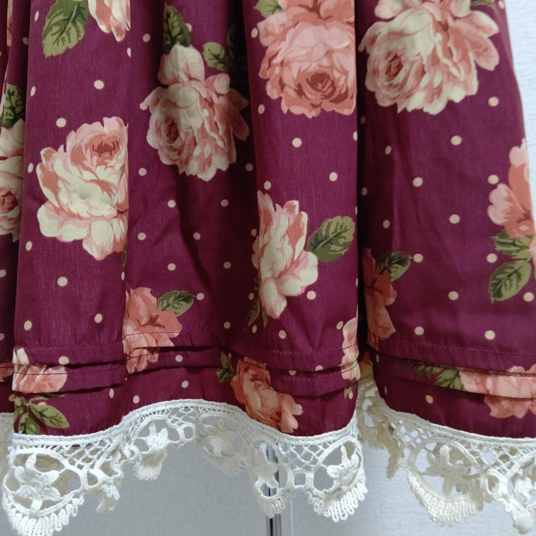 リズリサ☆00年当時もの♕♕超希少エンジ薔薇ワンピース♕平成レトロ