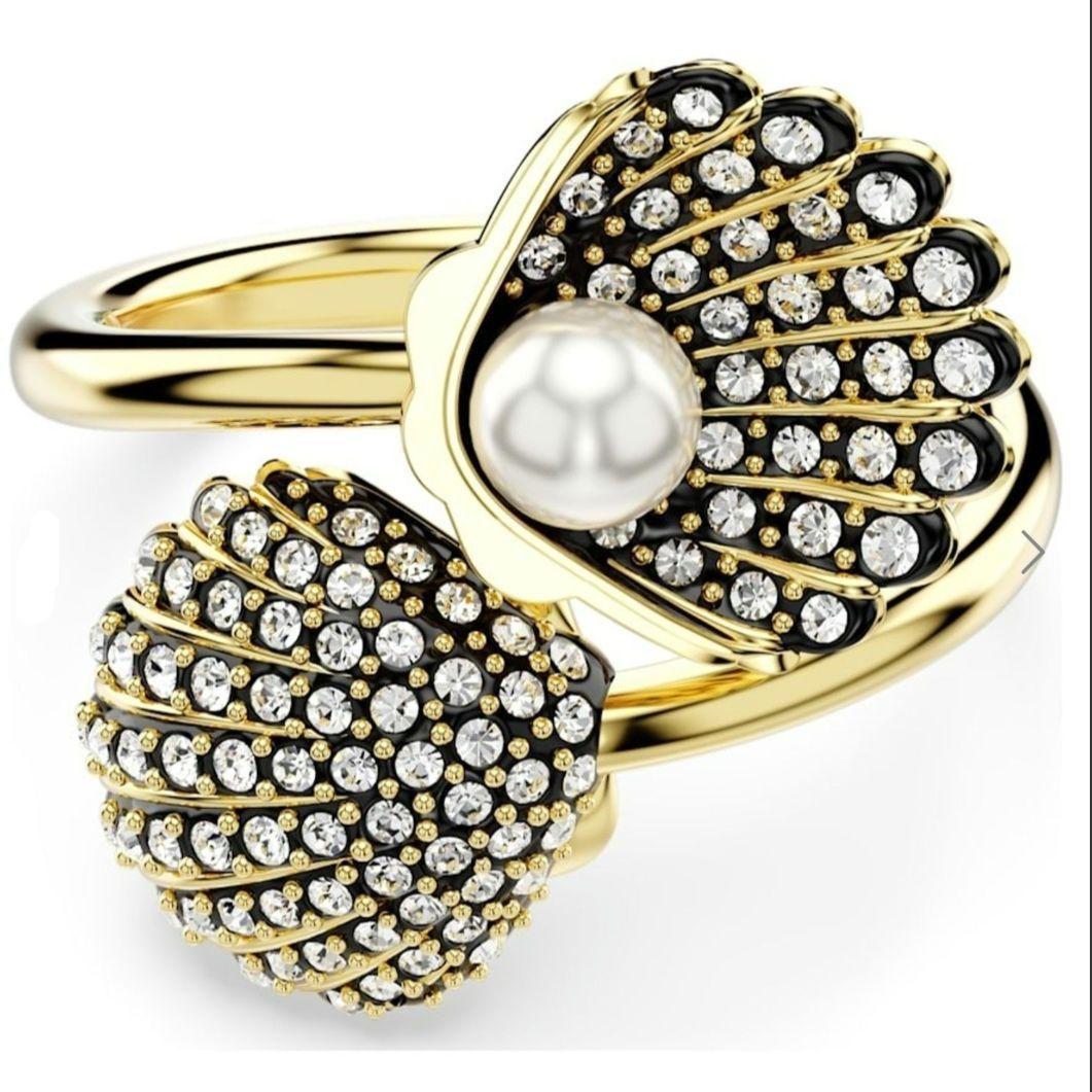 【未使用】スワロフスキー　idyllia　オープンリング　貝　パール 16号 Idyllia オープンリング, クリスタル・パール, 貝, ホワイト, ゴールド