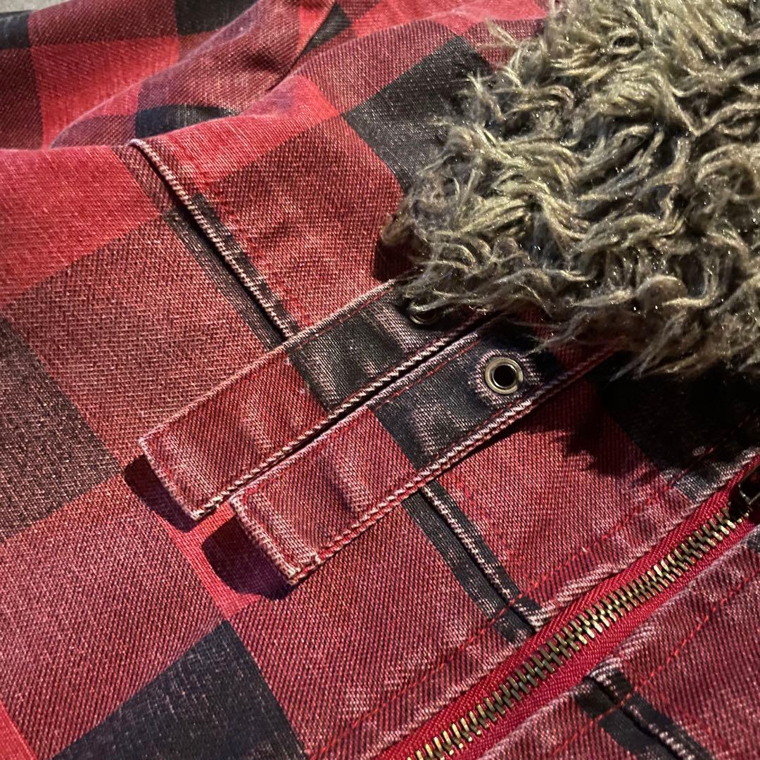 00s archive Buffalo Check Fur Jacket Y2K - メルカリ