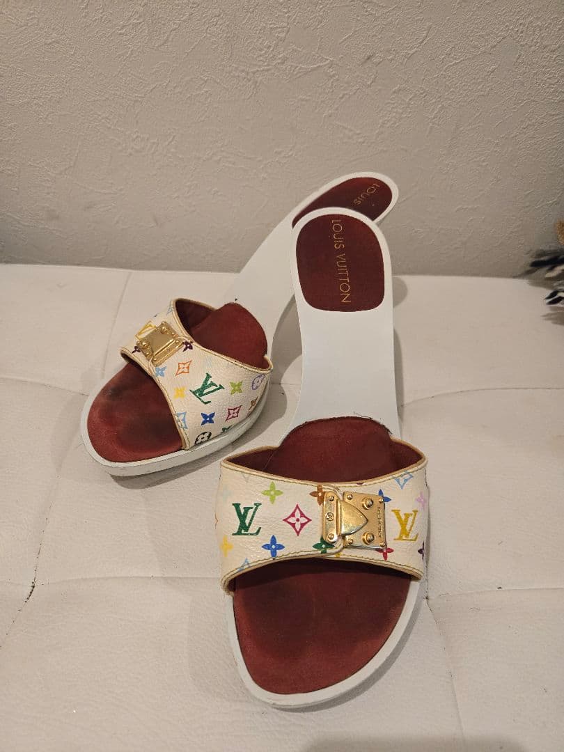 Louis Vuitton ホワイト・マルチカラー ミュール 25cm Louis Vuitton MONOGRAM MULTICOLOR(ルイヴィトン モノグラム