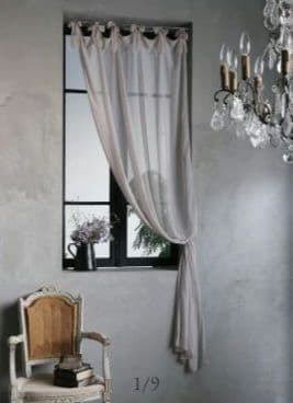 Chez moiカーテンOrganza Basicグレージュ140x220cm Chez moiカーテンOrganza Basicグレージュ140x220cm