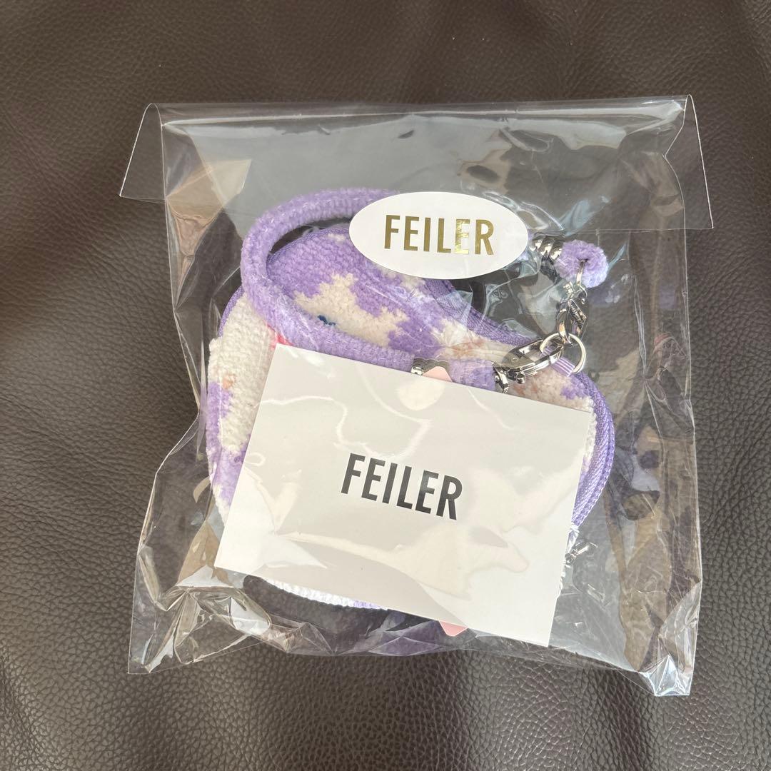 フェイラー モフモフネコチャン ハート型ポーチ パープル - メルカリ