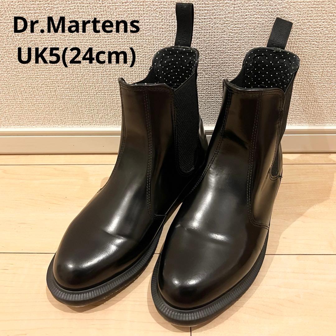 使用数回程度】ドクターマーチン チェルシーブーツ FLORA ブラック