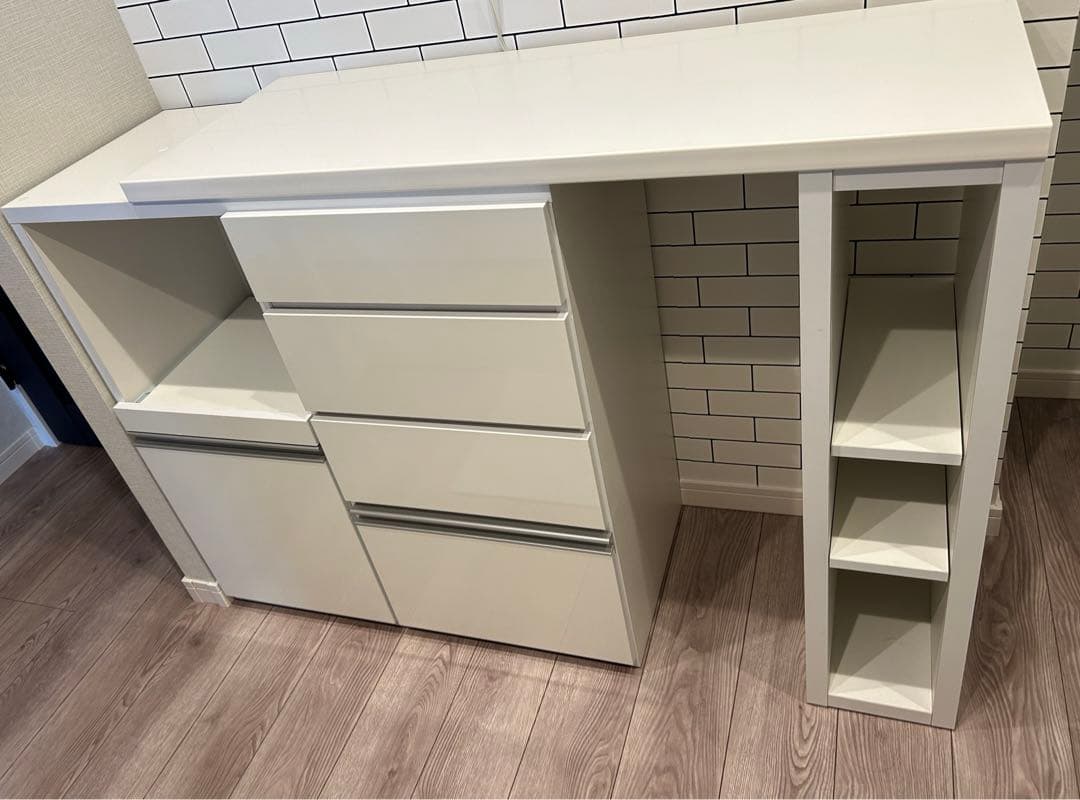 ニトリ 伸縮カウンター クオーレOP105WH キッチンカウンター 発送不可