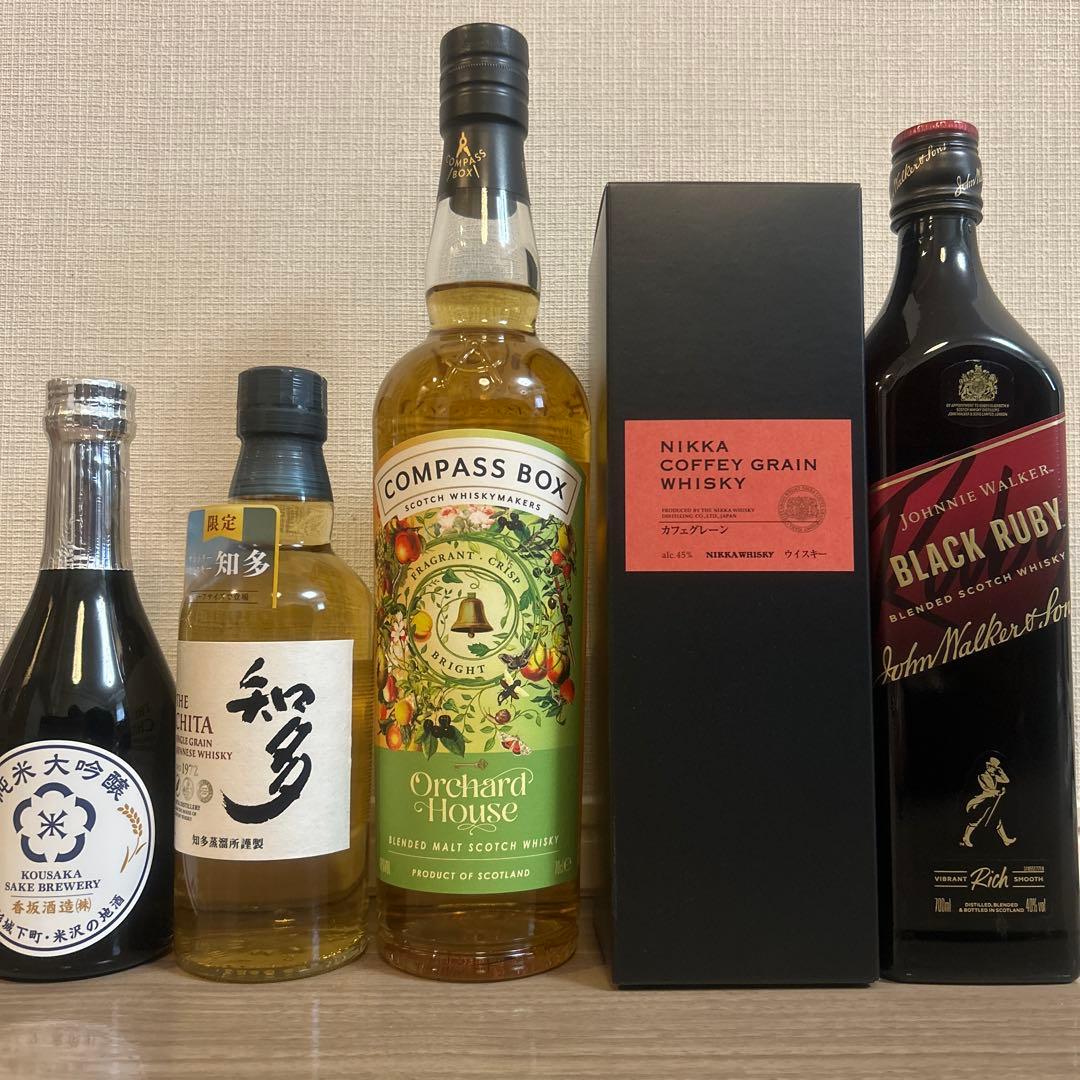 た*み様 ウイスキー4本　日本酒1本　合計5本のセット 知多　コンパスボックス た*み様 ウイスキー4本 日本酒1本 合計5本のセット 知多 コンパス