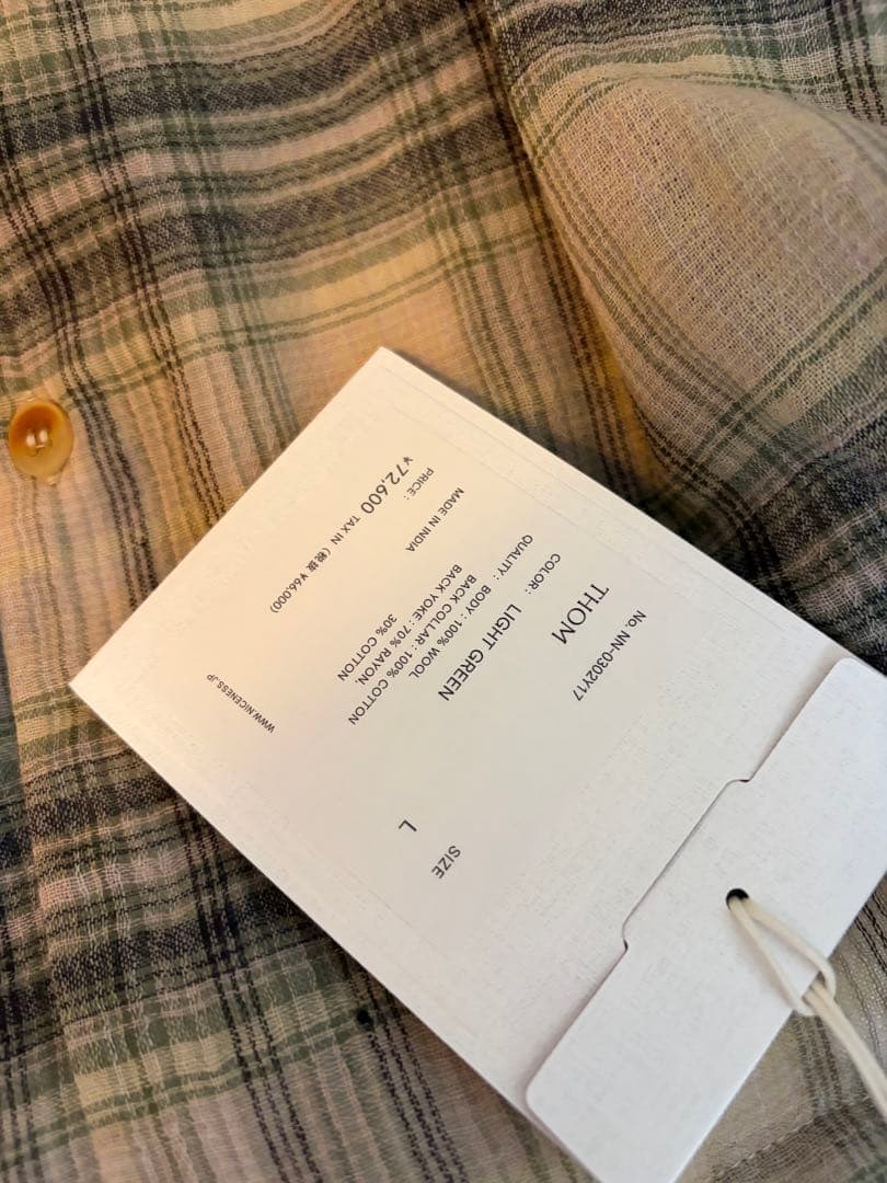 SIZE L 26SS NICENESS THOM LIGHT GREEN - メルカリ