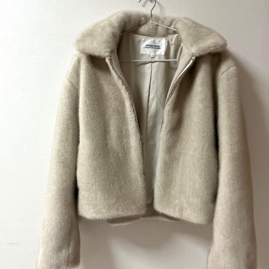 Arpege story】今期新作ミンク風ショートコート ファージャケット M