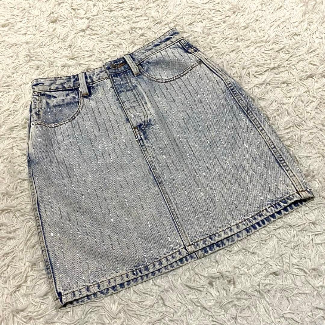 良品✨アレキサンダーワン ラインストーンデニムスカート サイズ26 良品✨アレキサンダーワン ラインストーンデニムスカート サイズ26