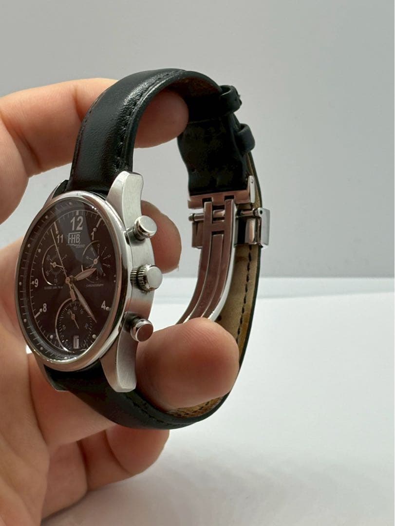 FHB 腕時計 クロノグラフ F-404 スイス製 ブラック