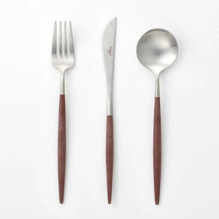 クチポール ゴア ディナー セット シルバー  ブラウン　 2組セット ディナー3本セット ゴア GOA / ブラウン×シルバーCutipol（クチポール