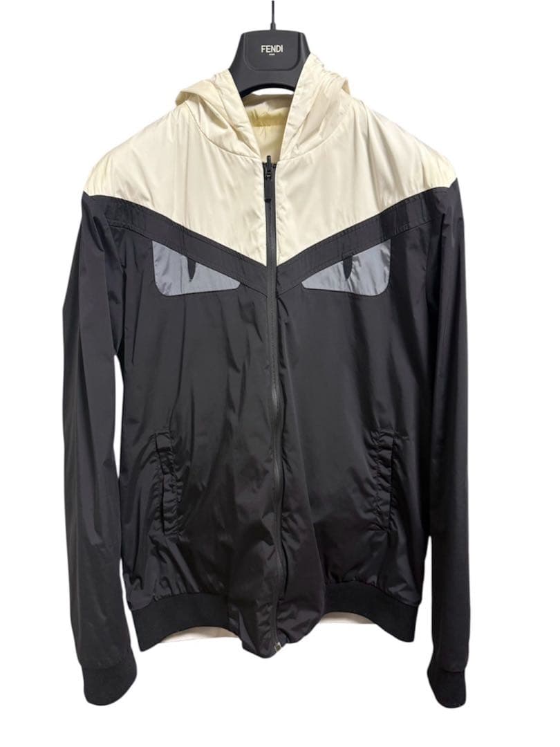 FENDI パーカー　モンスター 美品 FENDI パーカー モンスター バグズアイ フルジップ ブラック