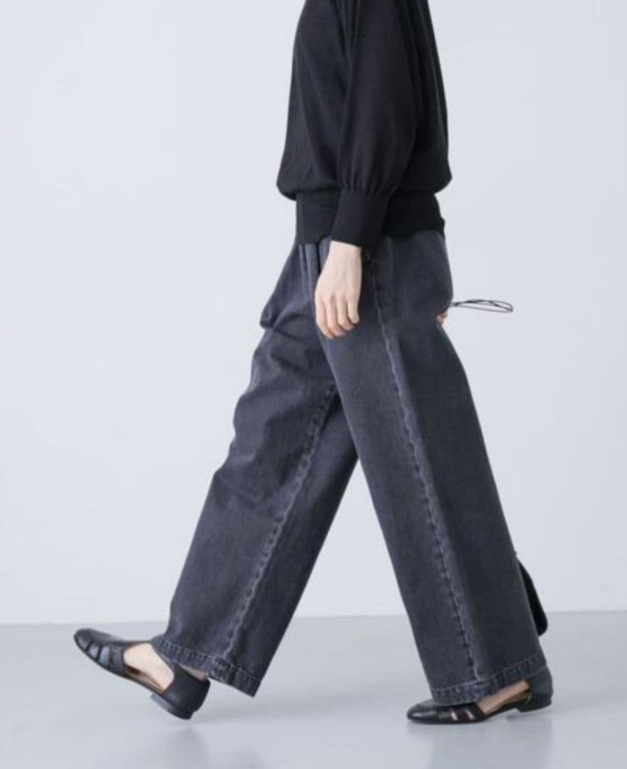 かぐれ　フェードデニムイージーパンツ　黒系 かぐれ｜フェードデニムイージーパンツ | Rakuten Fashion(楽天