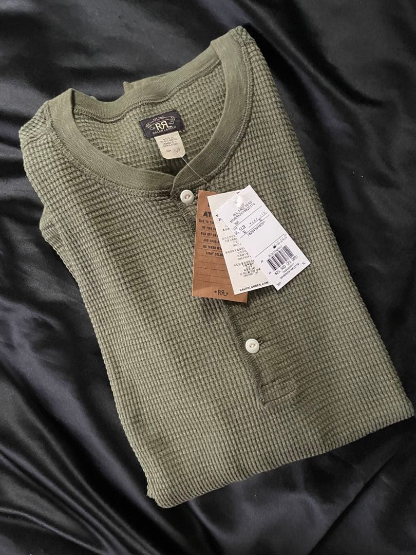 RRL ガーメントダイド ワッフルニット ヘンリーネック シャツ 《キムタク着》