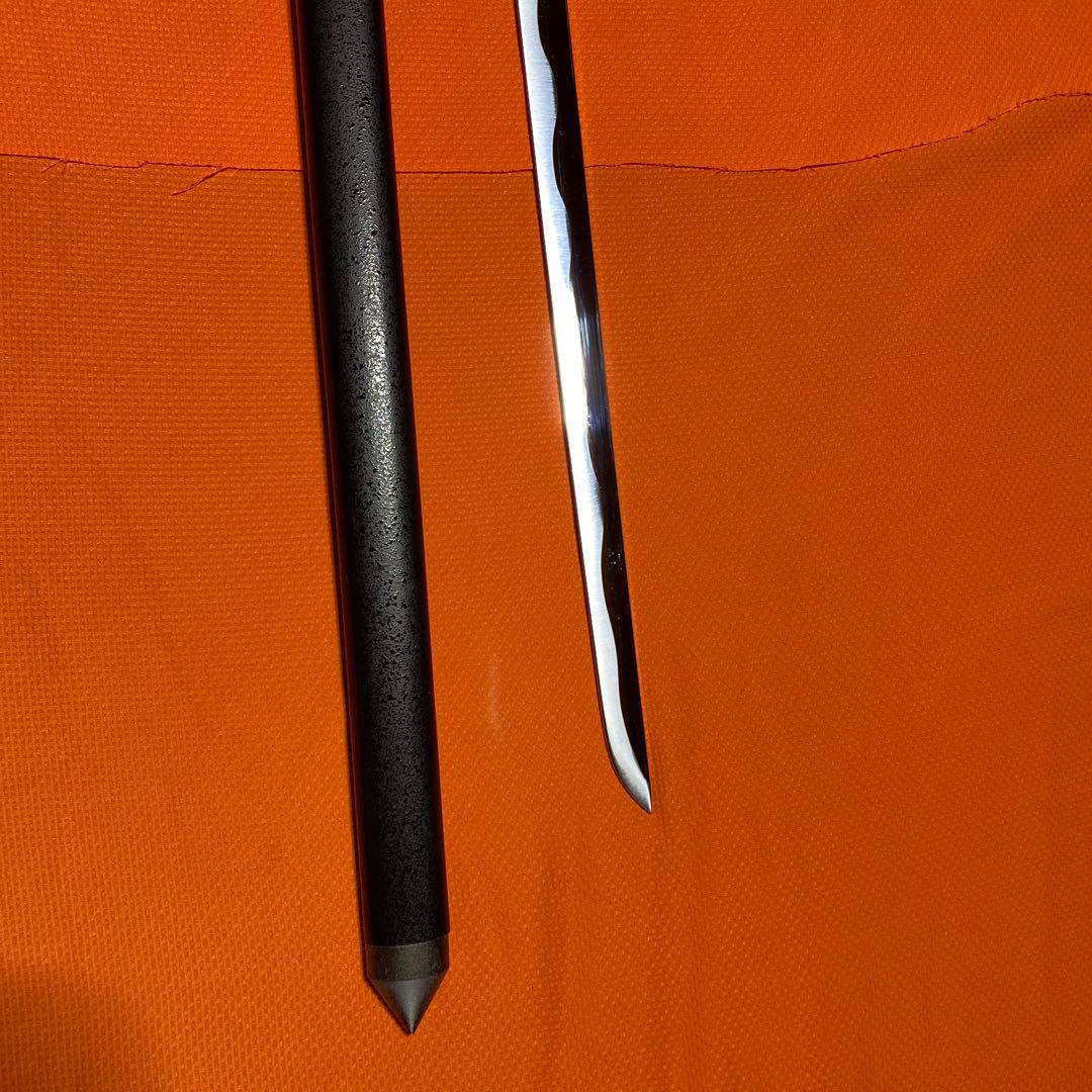 高級模造刀 黒柄黒鮫皮 鍔無し 忍者拵え 直刀