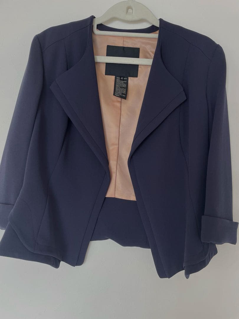 美品】ダブスタ ワンピースセットスーツ フォーマル 濃紺 ネイビー