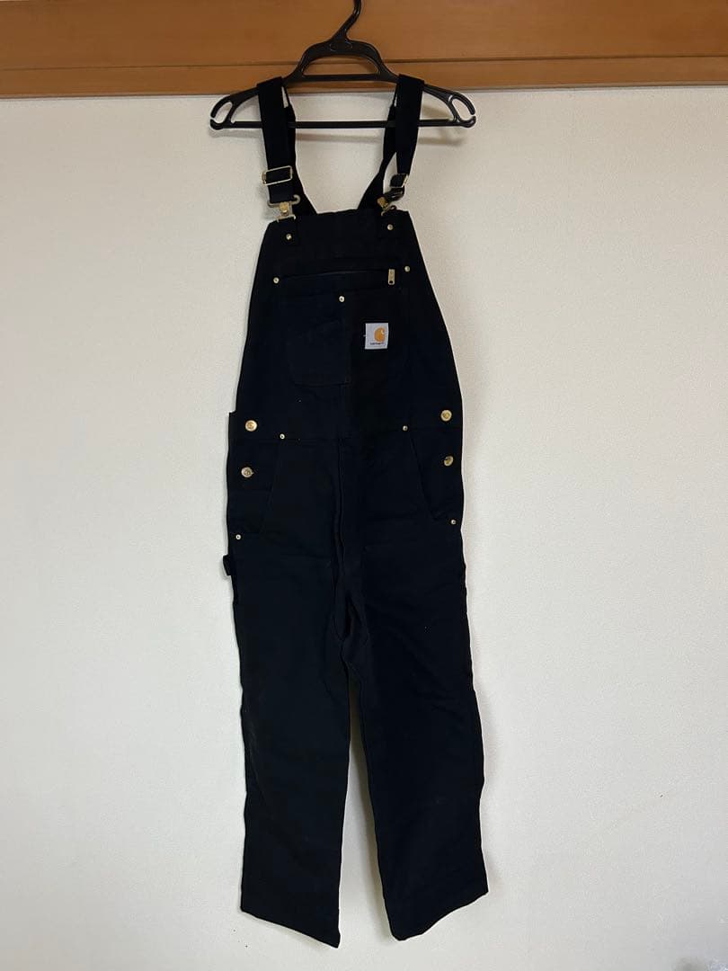 Carhartt ダック オーバーオール ブラック Carhartt（カーハート） オーバーオール サロペット ワッペン ダック