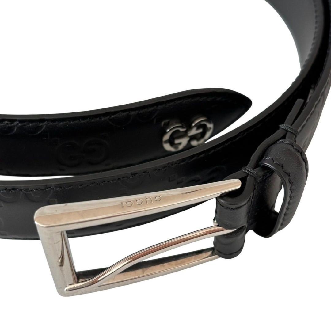 GUCCI グッチ 480199 グッチシマ ベルト ロゴ レザー ブラック - メルカリ