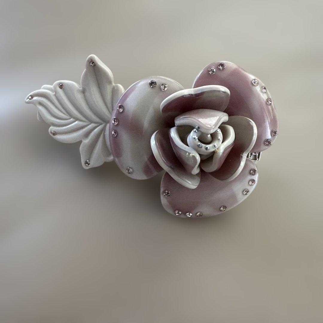 未使用　アレクサンドルドゥパリ　薔薇バラ　バレッタ アレクサンドル ドゥ パリ 薔薇 ローズ バレッタ