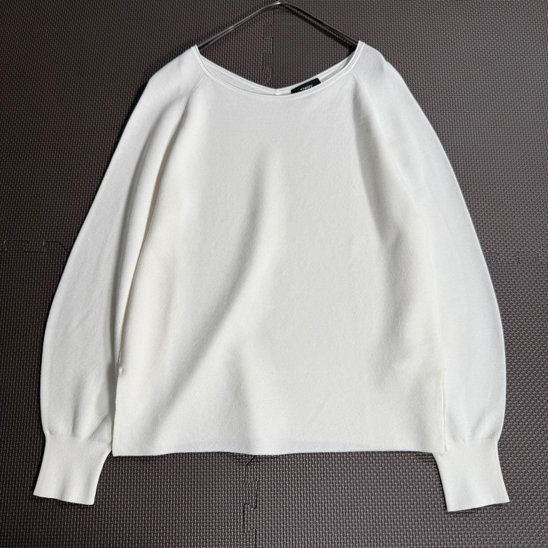 【未使用】セオリー クレープニット ボートネック パフスリーブ S 白 ロールカラーパフスリーブニット｜BIGI online store - ビギ